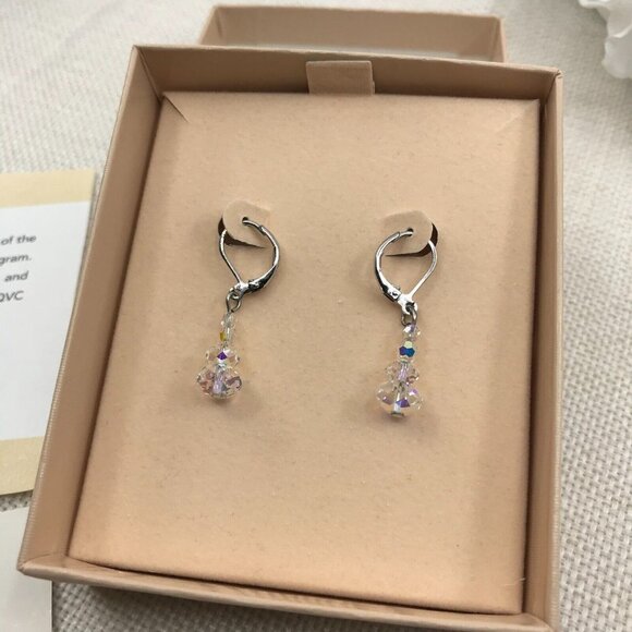 Authentic Kirks Folly Simulated Diamond 925 Sterling Silver Dangle Earrings - Picture 4 of 8